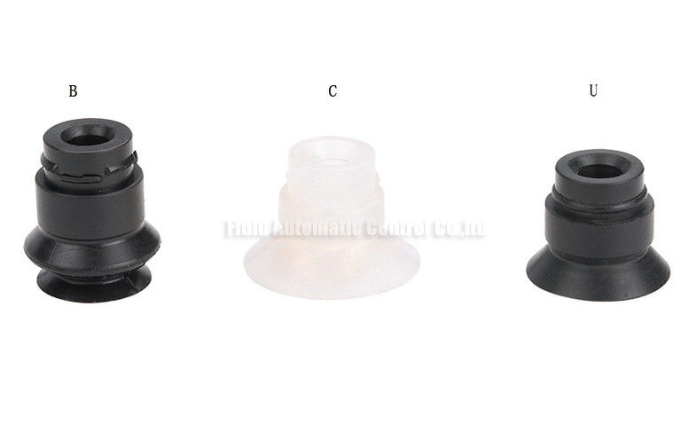 0.34Mpa 진공 구성 요소 벨로 / 평면 진공 패드 2 - 50mm, NBR / PU 재료 자동화 산업용 진공 컵